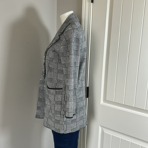 J Crew Sophie open-front sweater blazer in glen plaid Womens Black White Sz XS - Picture 5 of 11